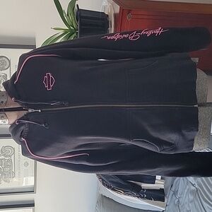 Harley-Davidson Pink Label Hoodie, Large, Black/Pink